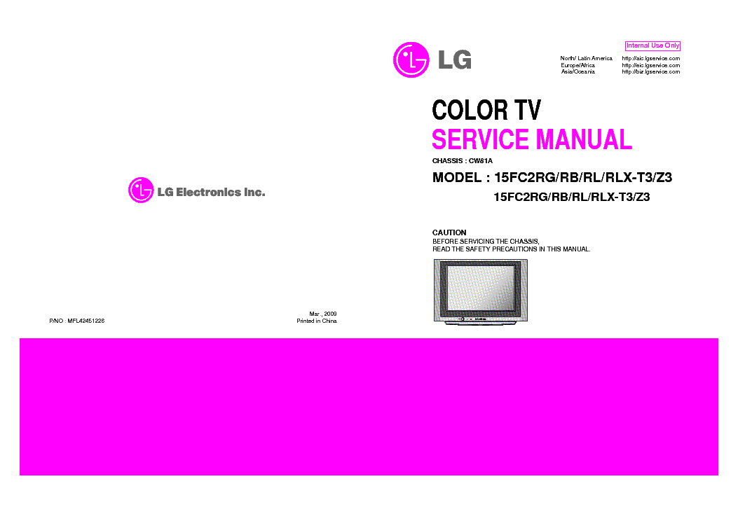 LG 15FC2RG[RB][RL][RLX-T3-Z3] CHASSIS CW81A service manual (1st page)